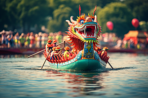 端午划龙舟传统文化节日摄影图