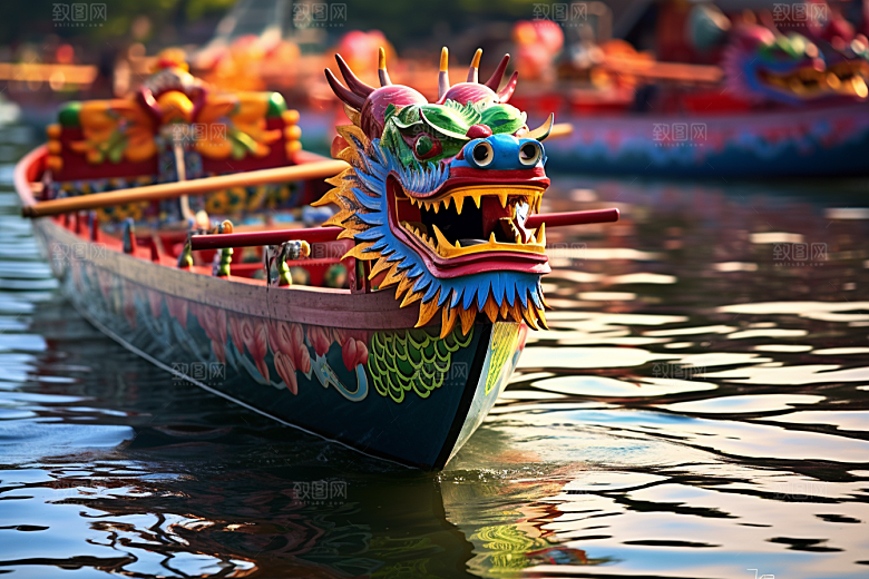 端午划龙舟划船庆祝摄影图
