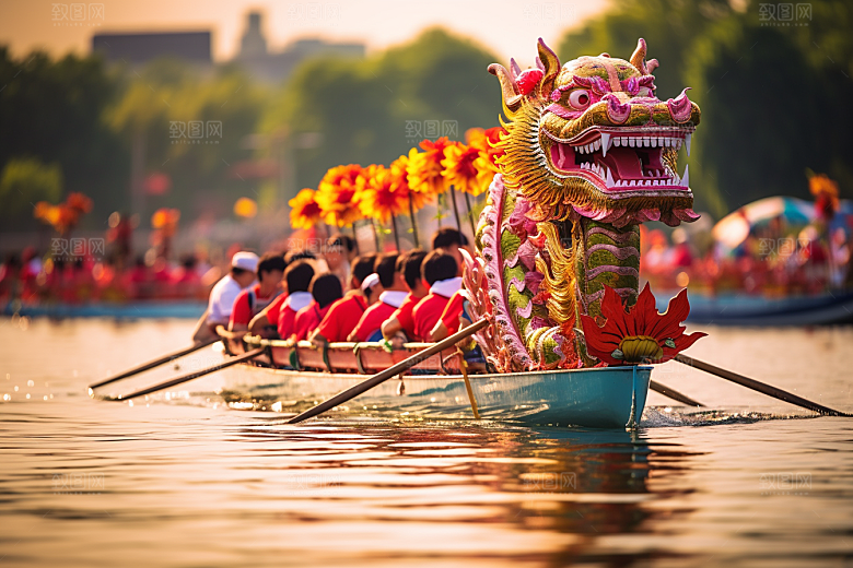 端午划龙舟传统文化节庆摄影图