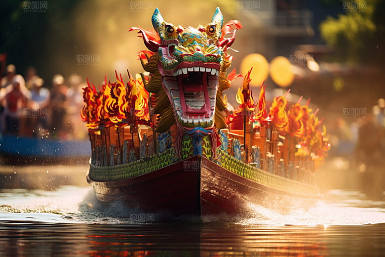 端午划龙舟水上运动划船摄影图