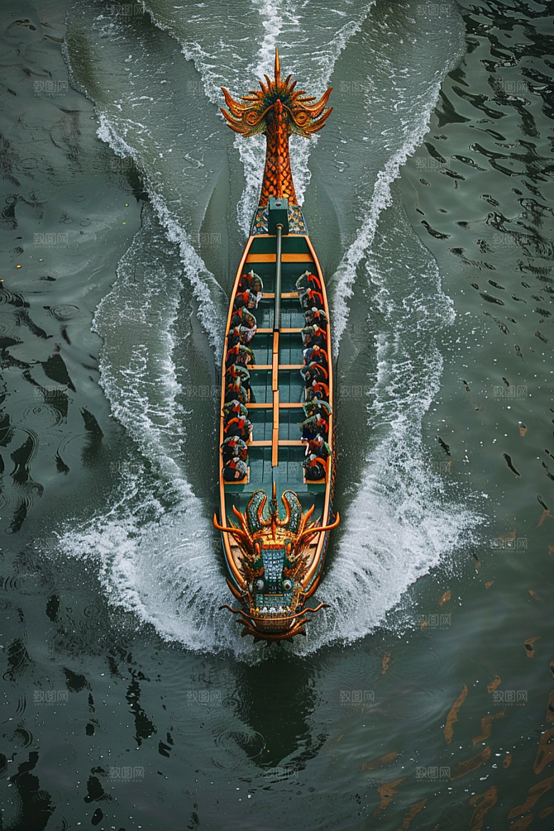 端午划龙舟划船庆祝摄影图