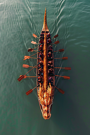 端午划龙舟水上运动节日摄影图