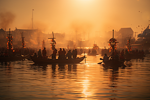 端午划龙舟水上运动传统文化摄影图