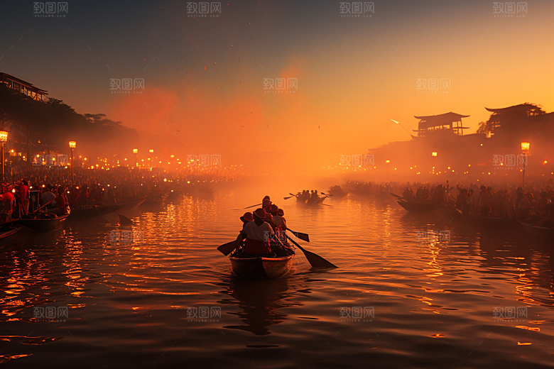 端午划龙舟节日庆祝摄影图