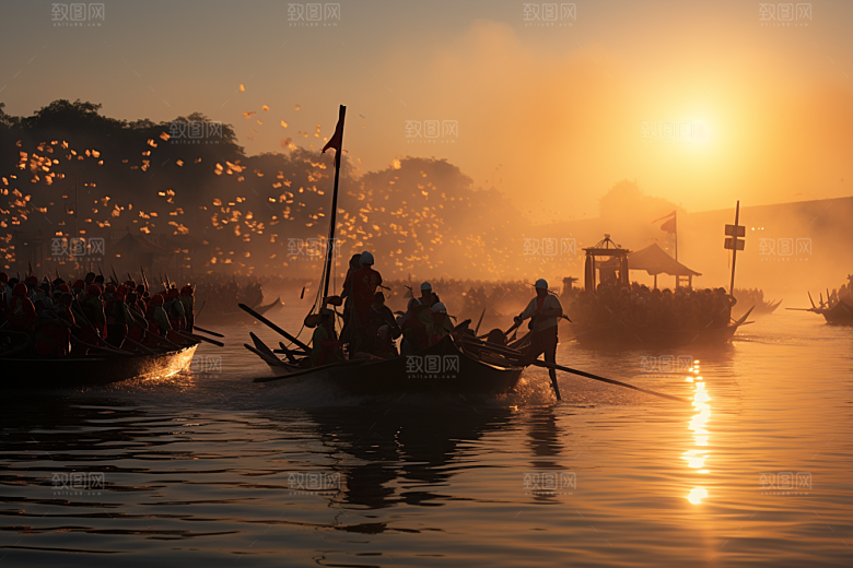端午划龙舟选手庆祝摄影图