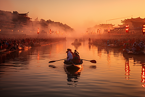 端午划龙舟传统文化节日摄影图