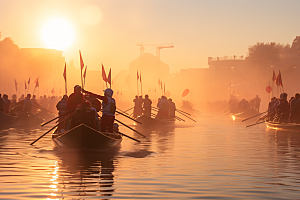 端午划龙舟传统文化水上运动摄影图