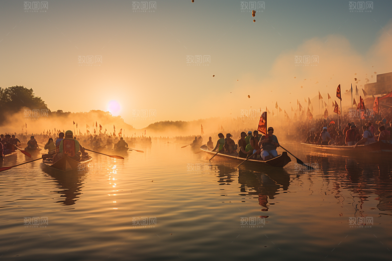 端午划龙舟选手庆祝摄影图