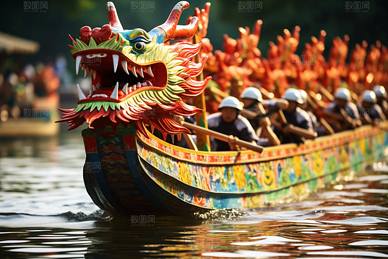 端午划龙舟庆祝竞技摄影图