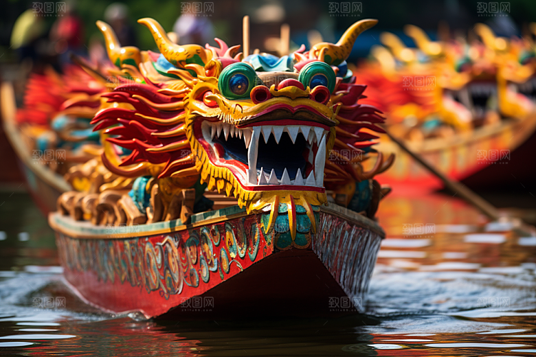 端午划龙舟水上运动庆祝摄影图