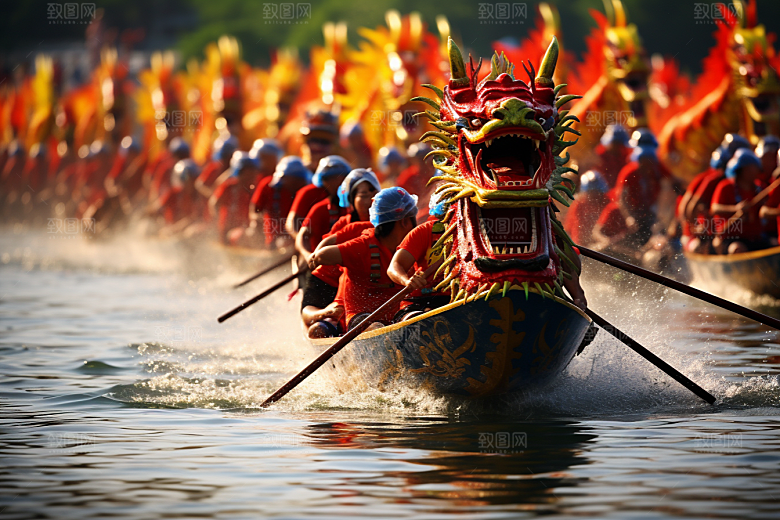 端午划龙舟传统文化比赛摄影图