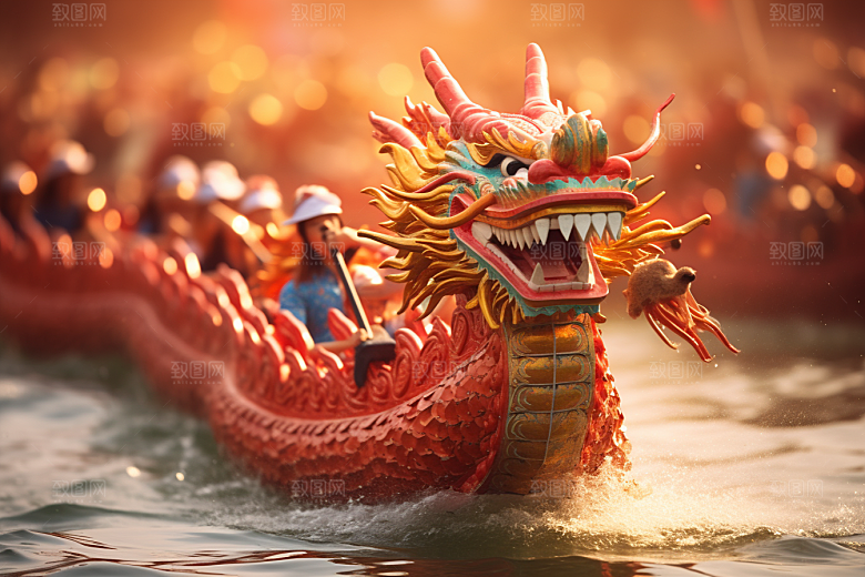 端午划龙舟水上运动划船摄影图