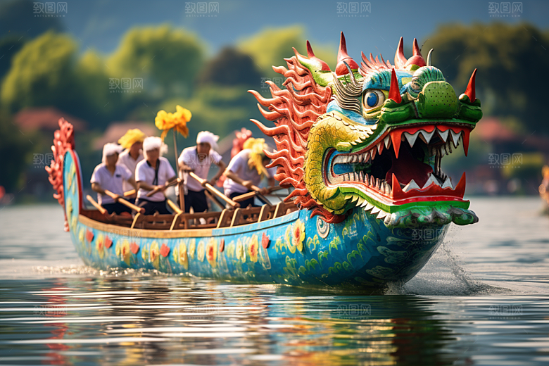 端午划龙舟庆祝竞技摄影图