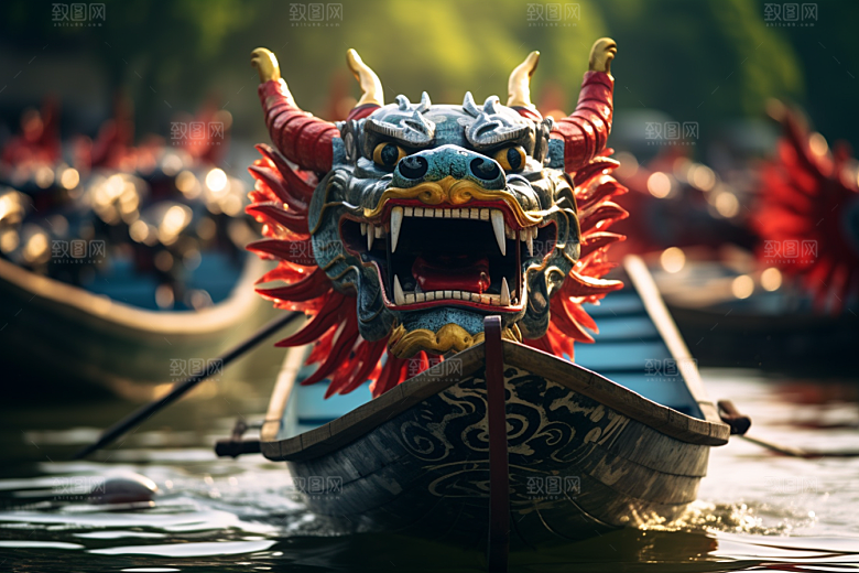 端午划龙舟高清团体活动摄影图