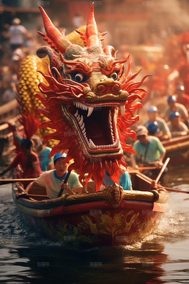 端午划龙舟庆祝竞技摄影图