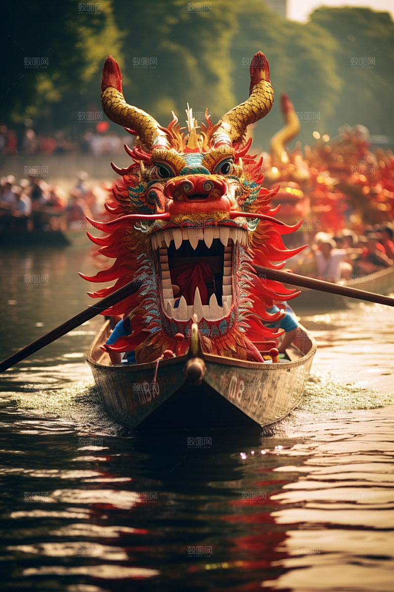 端午划龙舟水上运动高清摄影图