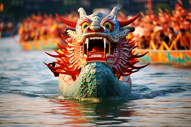 端午划龙舟庆祝节日摄影图