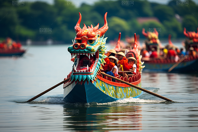 端午划龙舟高清节庆摄影图