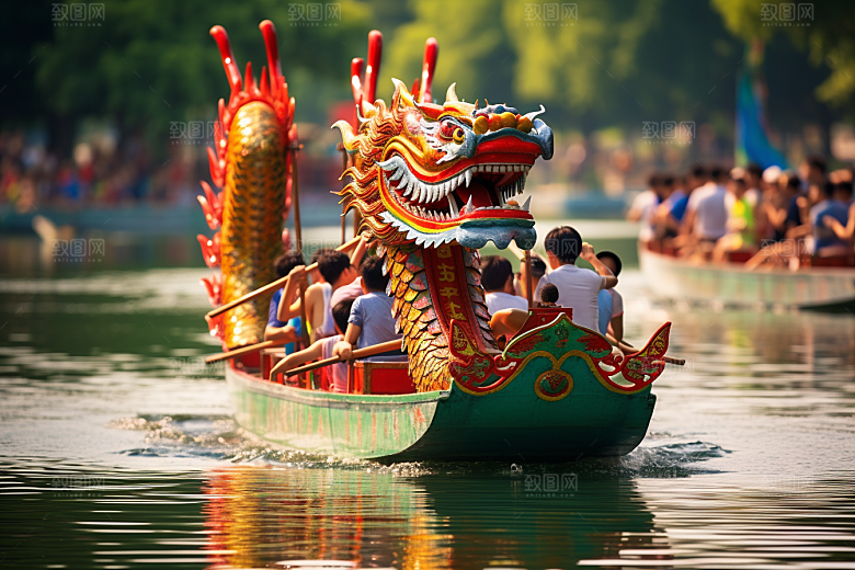 端午划龙舟节日比赛摄影图