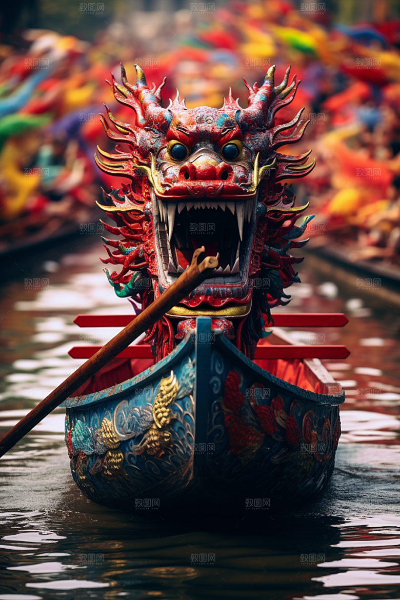 端午划龙舟选手传统文化摄影图