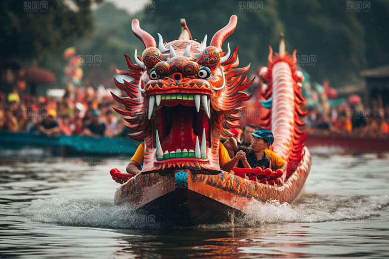 端午划龙舟庆祝竞技摄影图