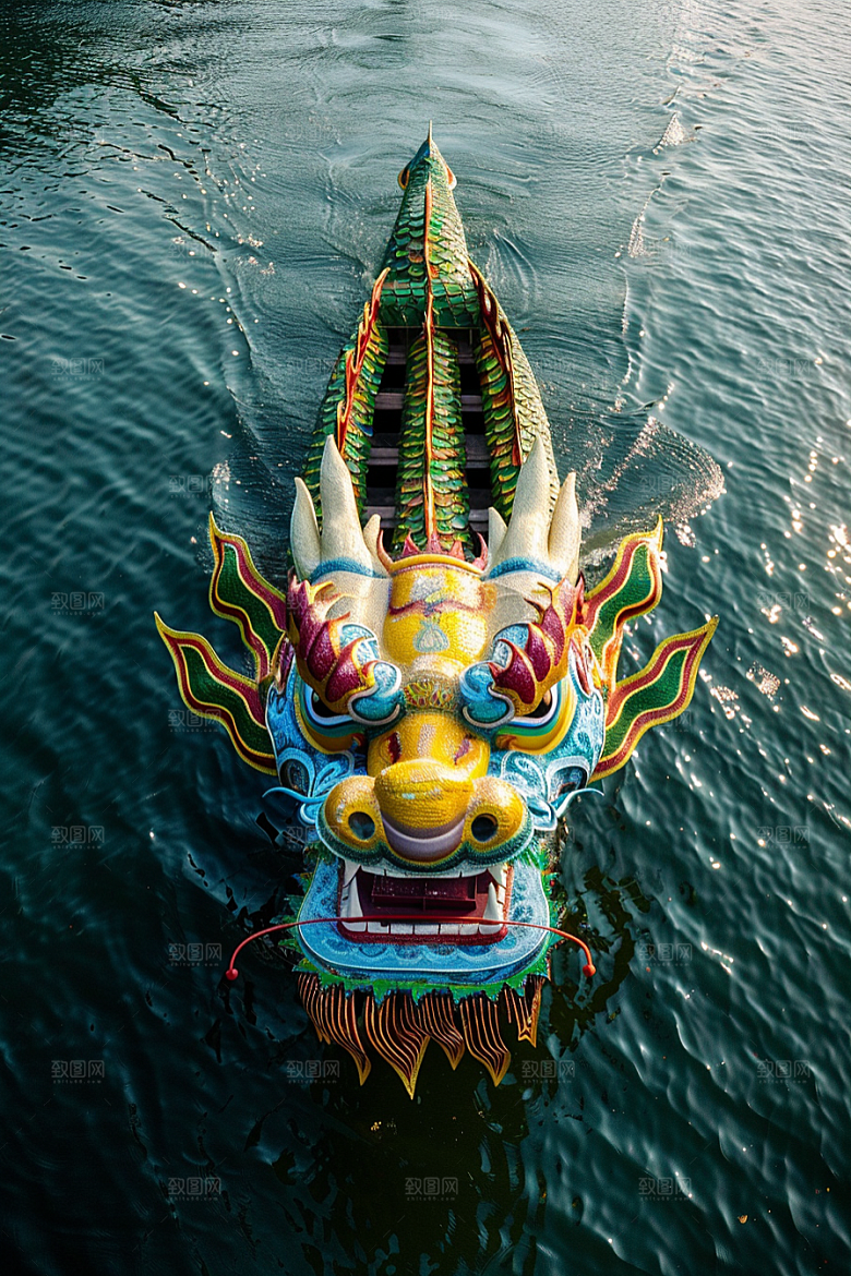 端午划龙舟竞技庆祝摄影图