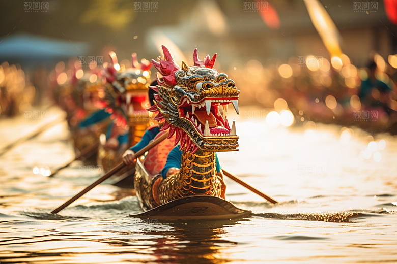 端午划龙舟高清选手摄影图