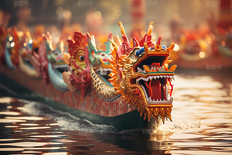 端午划龙舟传统文化团体活动摄影图