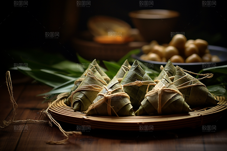 粽子包粽子美味摄影图