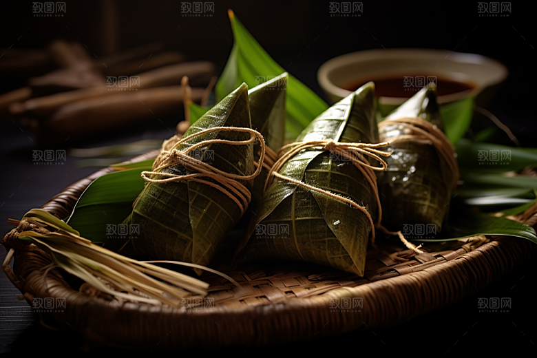 粽子传统美食小吃摄影图