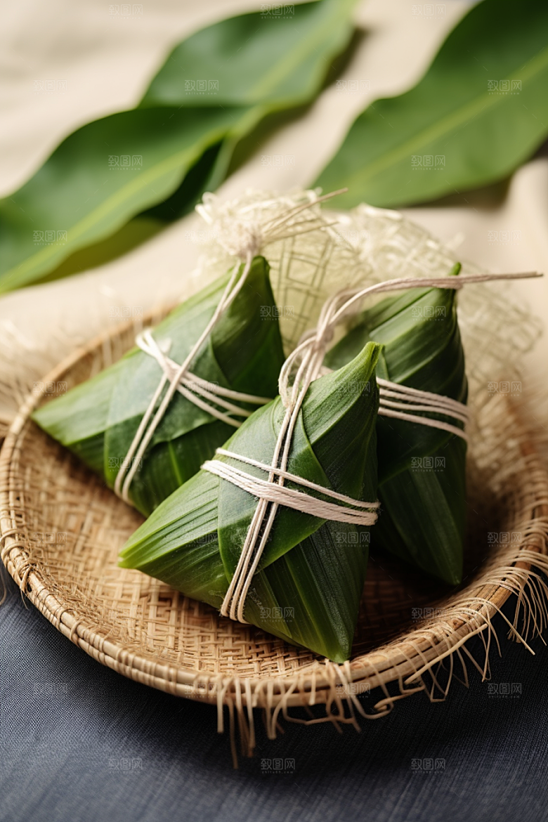 粽子粽叶美味摄影图