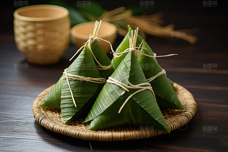 粽子粽叶节日节气摄影图