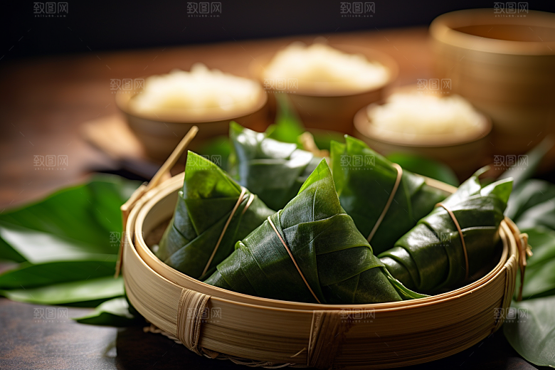粽子端午节美味摄影图