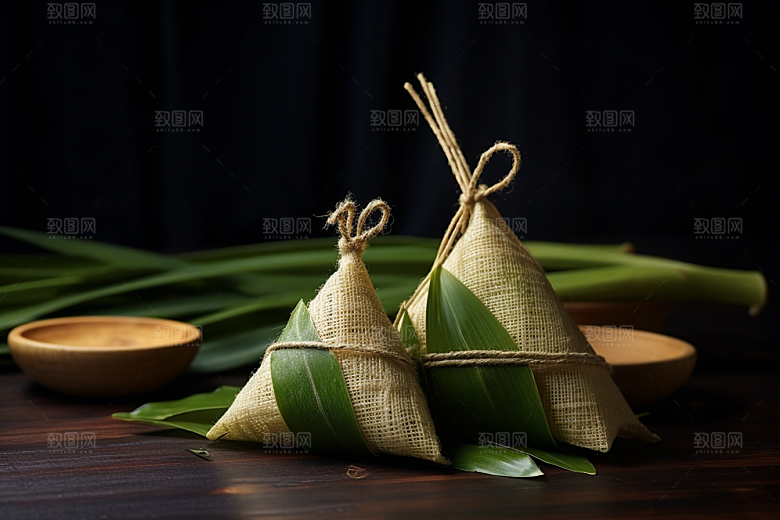 粽子包粽子节日节气摄影图