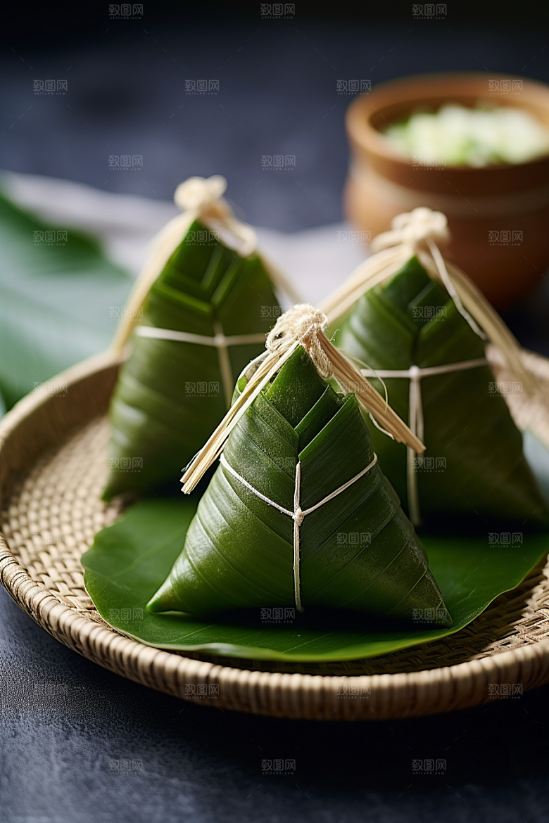 粽子粽叶端午节摄影图