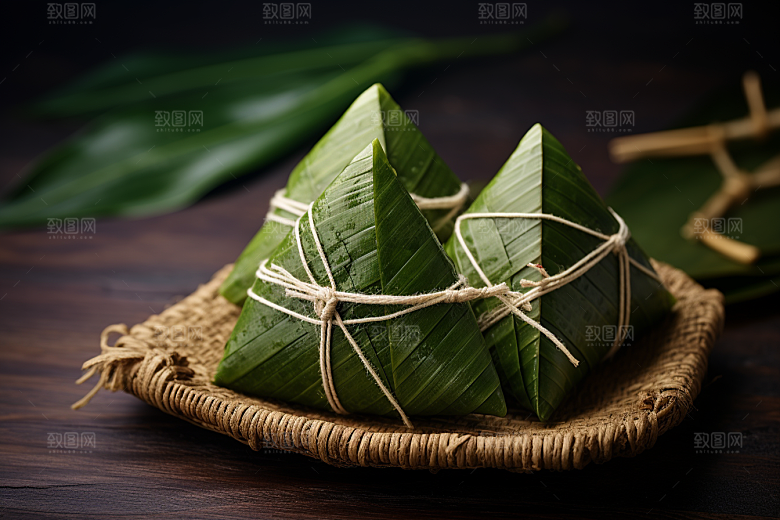 粽子传统美食自然摄影图