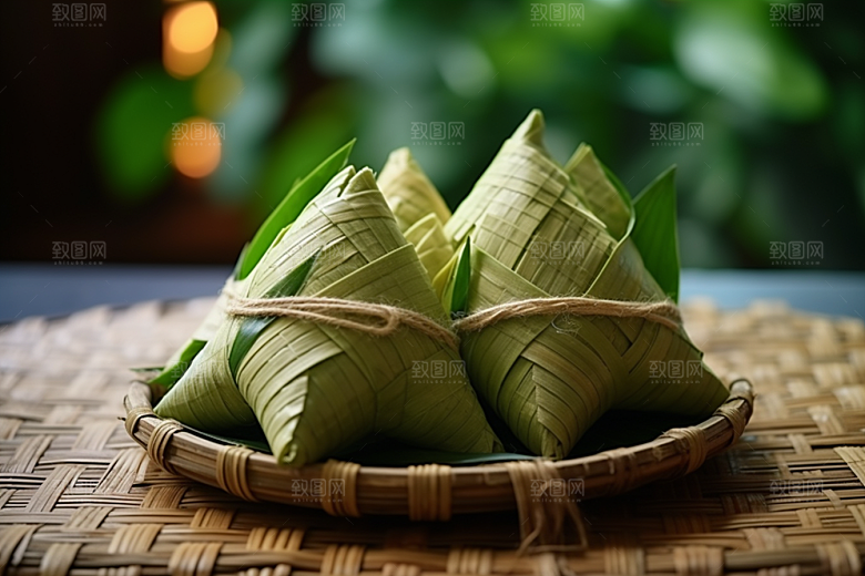 粽子美味粽叶摄影图