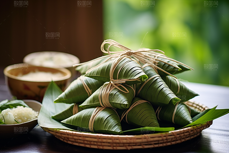 粽子包粽子小吃摄影图