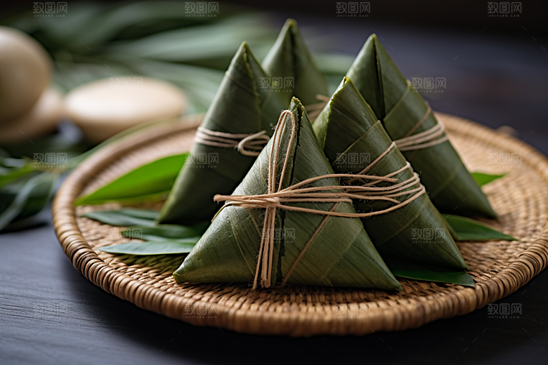粽子粽叶端午节摄影图