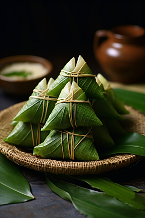 粽子传统美食自然摄影图