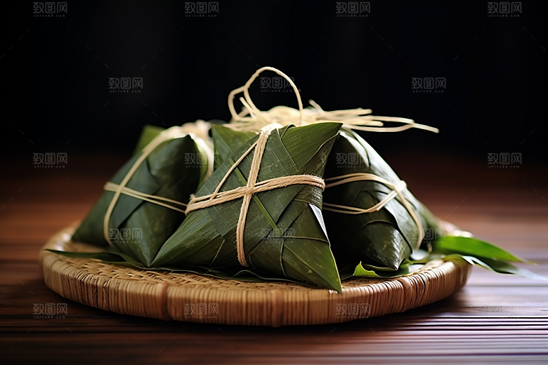 粽子美味包粽子摄影图