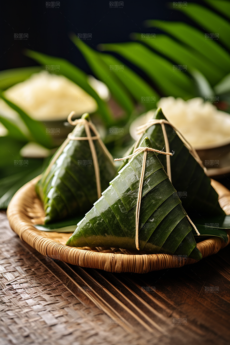 粽子包粽子节日节气摄影图