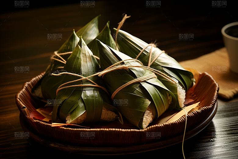 粽子端午节包粽子摄影图