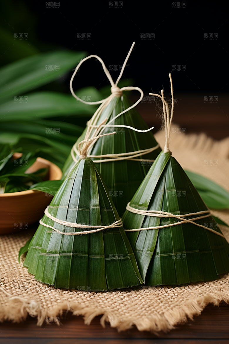 粽子美味包粽子摄影图