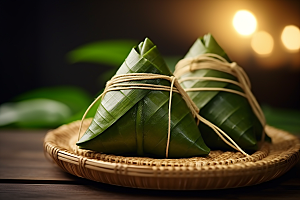 粽子端午节粽叶摄影图