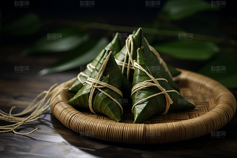粽子小吃传统美食摄影图