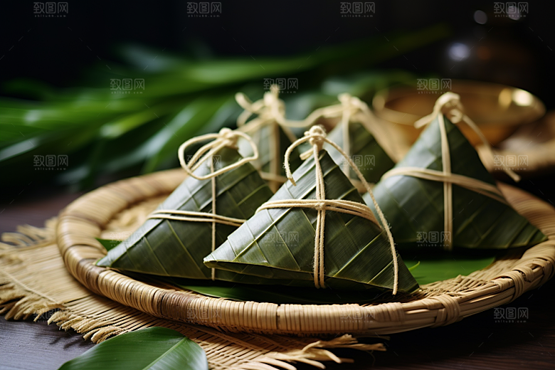 粽子包粽子小吃摄影图