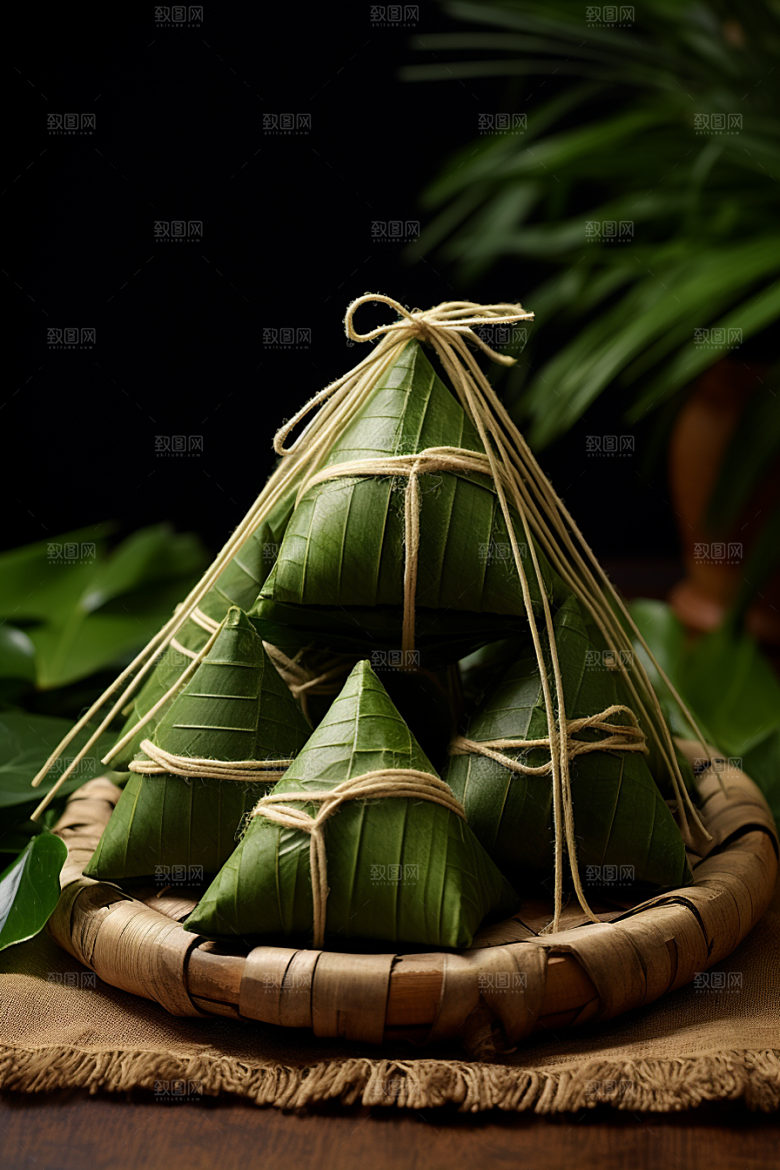 粽子美味包粽子摄影图
