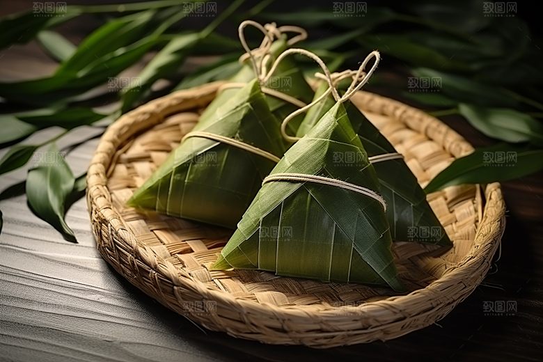 粽子美味包粽子摄影图