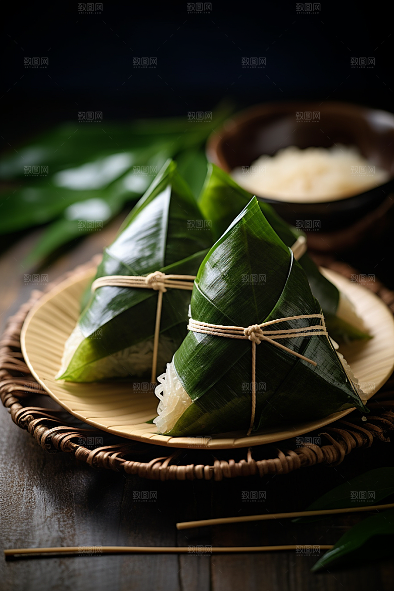 粽子粽叶节日节气摄影图